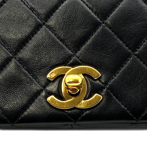 CHANEL VINTAGE FULL FLAP CHAIN SHOULDER BAG BLACK LAMB SKIN 90269094 - PURPOSE