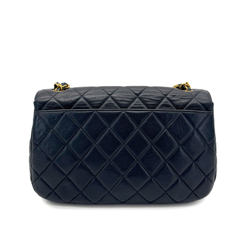 CHANEL VINTAGE MATELASSE CHAIN SHOULDER BAG NAVY LAMB SKIN 90269101 - PURPOSE