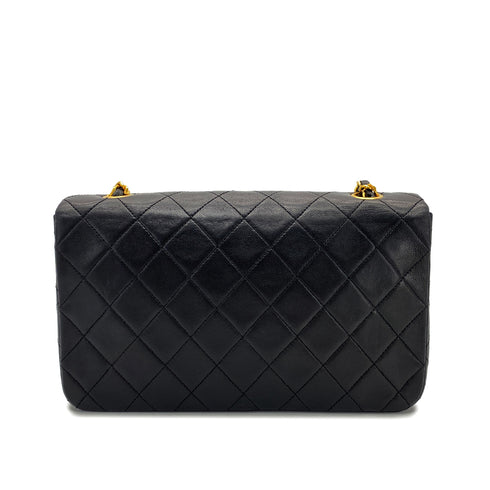 CHANEL VINTAGE FULL FLAP CHAIN SHOULDER BAG BLACK LAMB SKIN 90269118 - PURPOSE