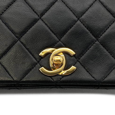 CHANEL VINTAGE FULL FLAP CHAIN SHOULDER BAG BLACK LAMB SKIN 90269118 - PURPOSE