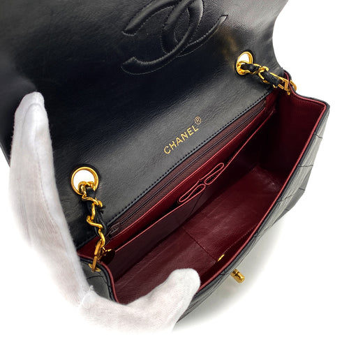 CHANEL VINTAGE FULL FLAP CHAIN SHOULDER BAG BLACK LAMB SKIN 90269118 - PURPOSE