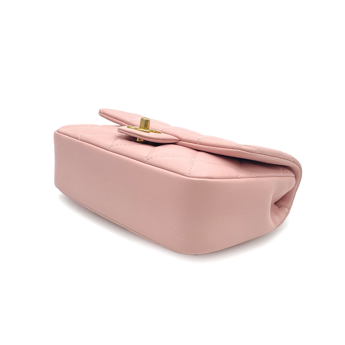 CHANEL MINI MATELASSE CHAIN SHOULDER BAG PINK LAMB SKIN 90269170