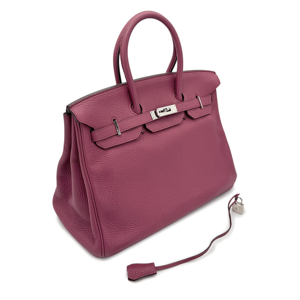 HERMES BIRKIN 35 BOIS DE ROSE TAURILLON CLEMENCE HAND BAG □O SHW 90269174