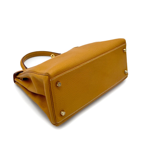 HERMES KELLY 28 RETOURNE NATURAL FJORD HAND SHOULDER BAG □C GHW 90269179 - PURPOSE