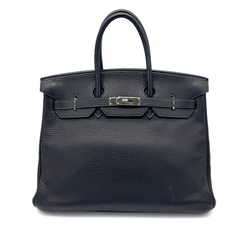HERMES BIRKIN 35 BLUE INDIGO TOGO HAND BAG □G PALLADIUM HARDWARE 90269180 - PURPOSE