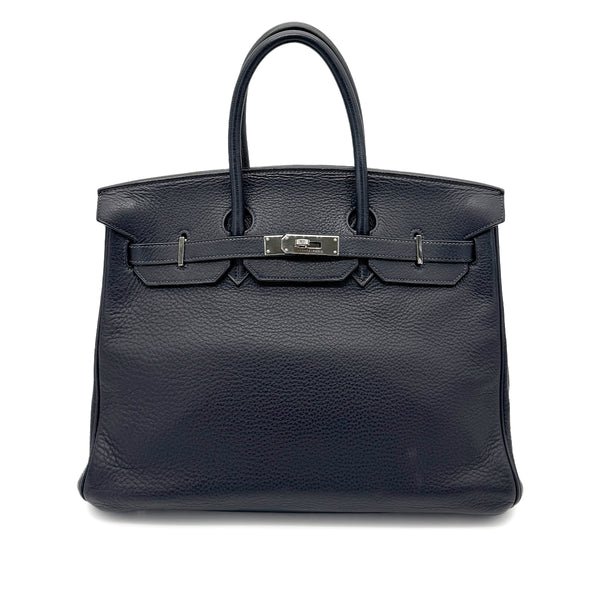 HERMES BIRKIN 35 BLUE INDIGO TOGO HAND BAG □G PALLADIUM HARDWARE 90269180 - PURPOSE