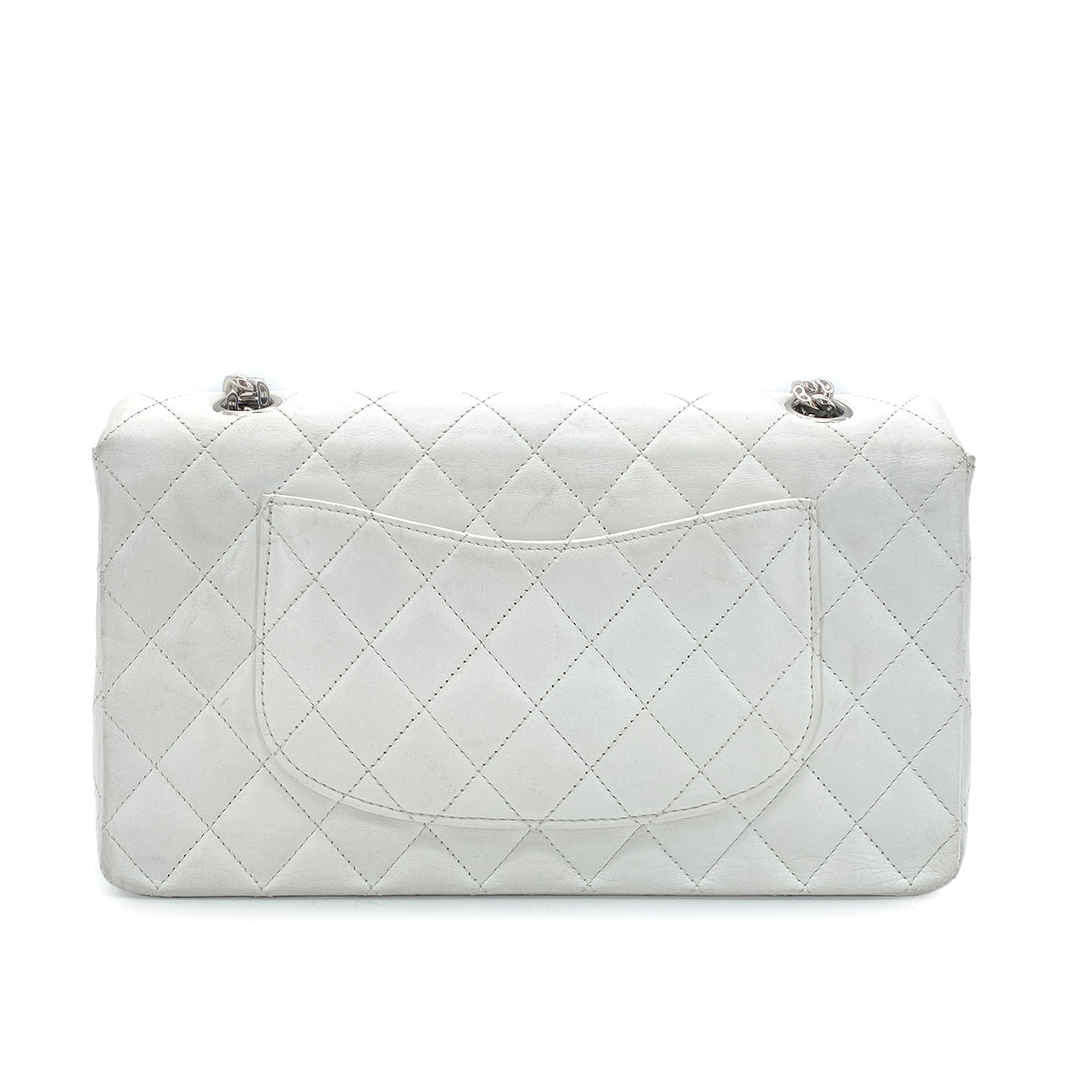 CHANEL CHAIN SHOULDER BAG WHITE LAMB SKIN 90269185