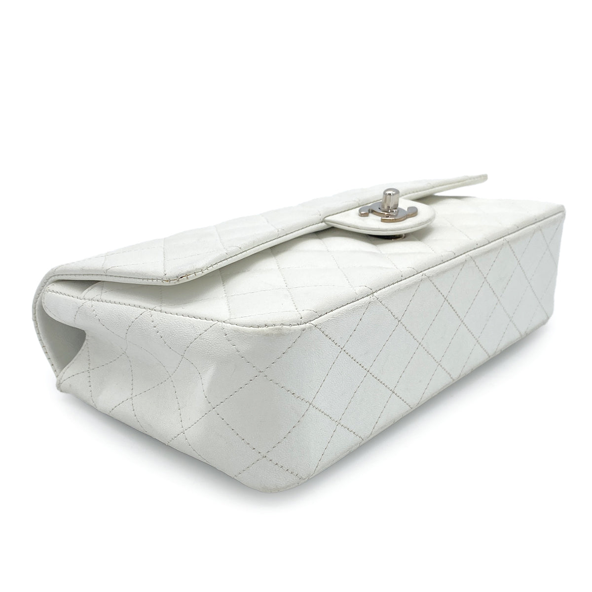 CHANEL CHAIN SHOULDER BAG WHITE LAMB SKIN 90269185