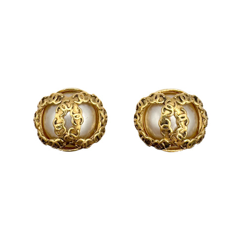 CHANEL VINTAGE EARRINGS COCOMARK ROUND ACCESSORY 94P 90269230 - PURPOSE