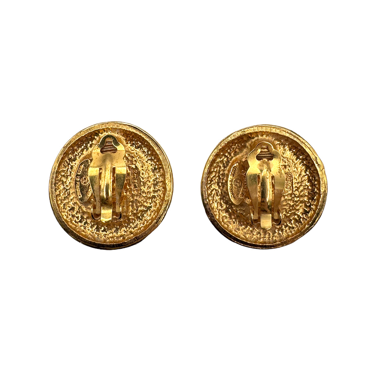 CHANEL VINTAGE EARRINGS ROUND TURQUOISE ACCESSORY 90269232