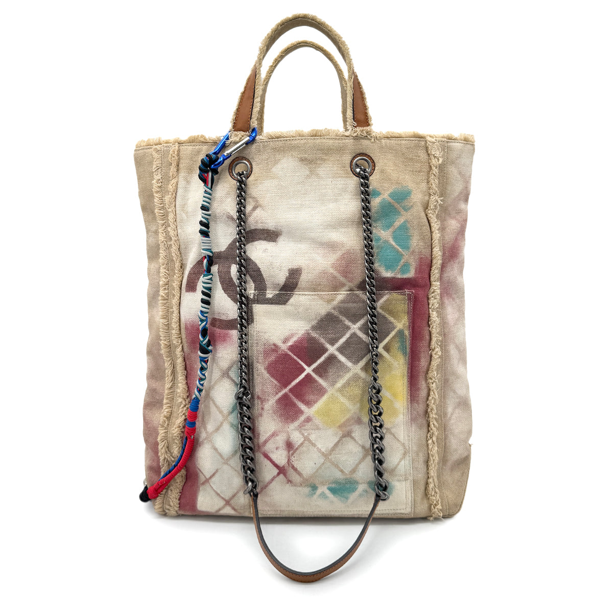 CHANEL GRAFFITI BRICOLAGE TOTE SHOULDER BAG CANVAS A92317 90269242
