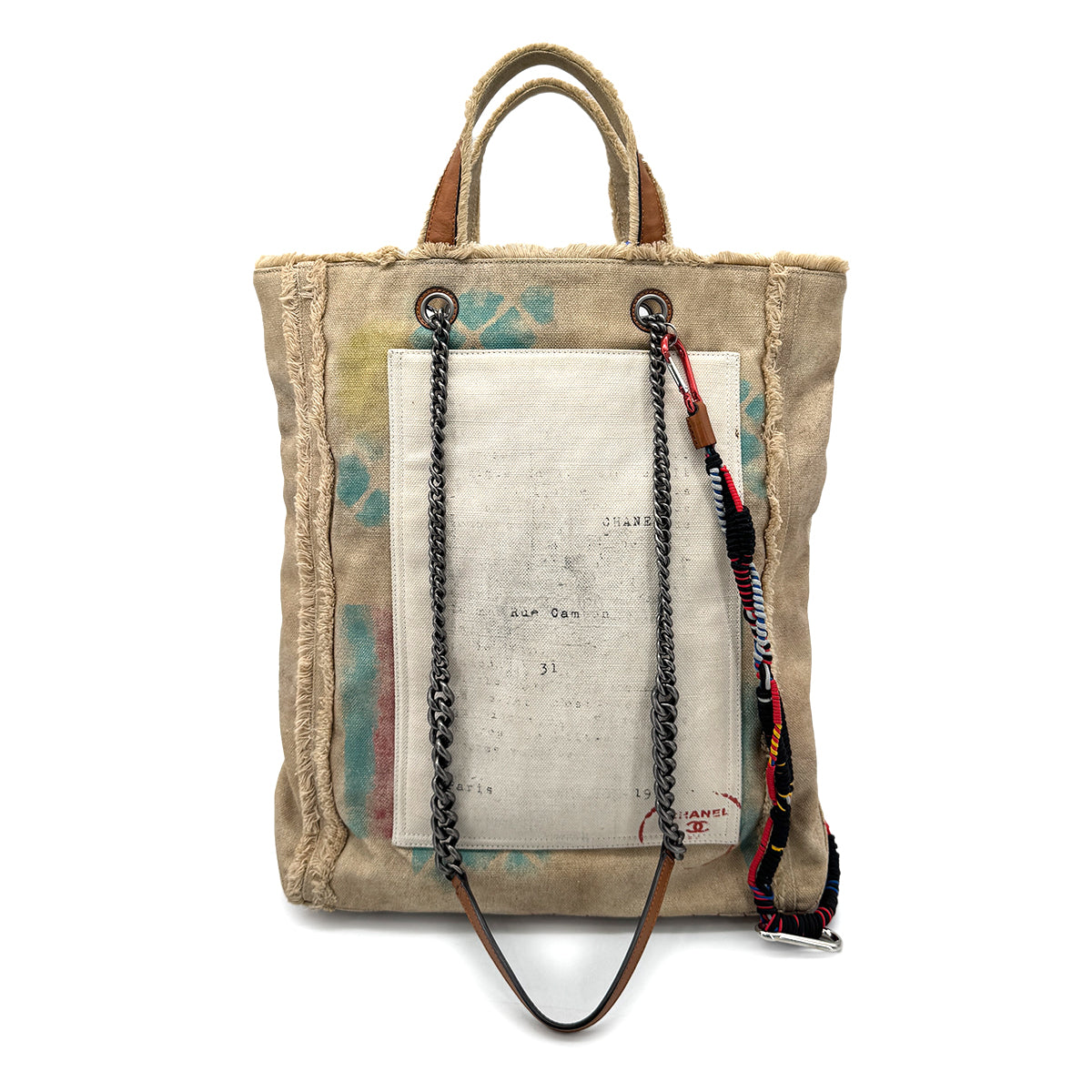 CHANEL GRAFFITI BRICOLAGE TOTE SHOULDER BAG CANVAS A92317 90269242