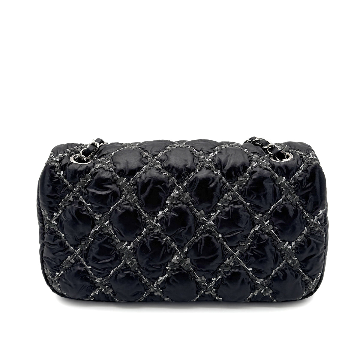 CHANEL PARIS-BYZANCE CHAIN SHOULDER BAG BLACK NYLON 90269255