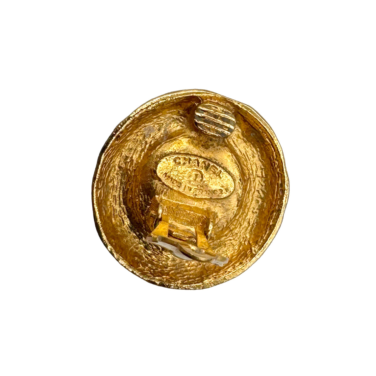 CHANEL VINTAGE EARRINGS ROUND COCOMARK TURQUOISE ACCESSORY 90269260