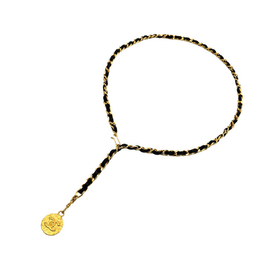 CHANEL VINTAGE CHAIN BELT LEATHER COCOMARK ACCESSORY 90269265