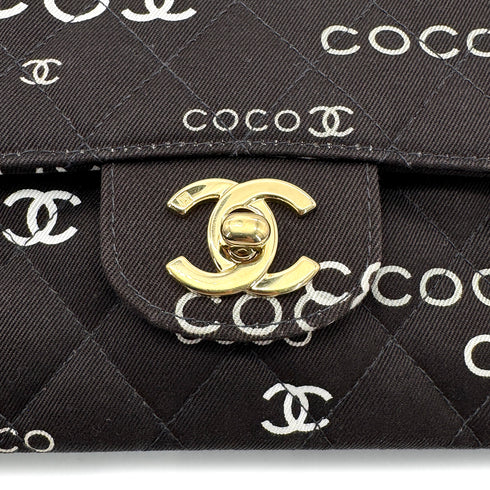 CHANEL VINTAGE CLASSIC FLAP MEDIUM CHAIN SHOULDER BAG BLACK CANVAS 90269266 - PURPOSE