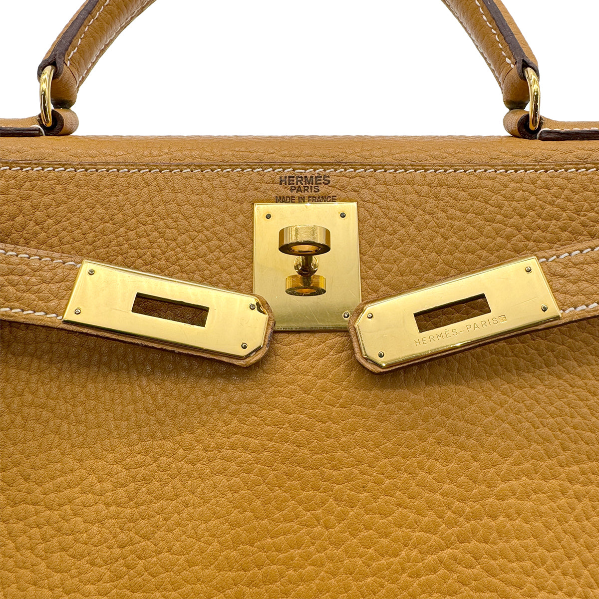 HERMES KELLY 28 RETOURNE NATURAL ARDENNES HAND SHOULDER BAG 〇W GHW 90269585