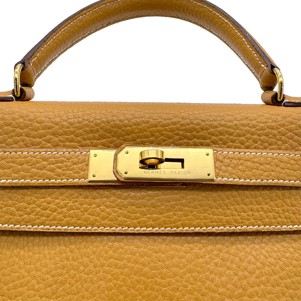 HERMES KELLY 28 RETOURNE NATURAL ARDENNES HAND SHOULDER BAG 〇W GHW 90269585