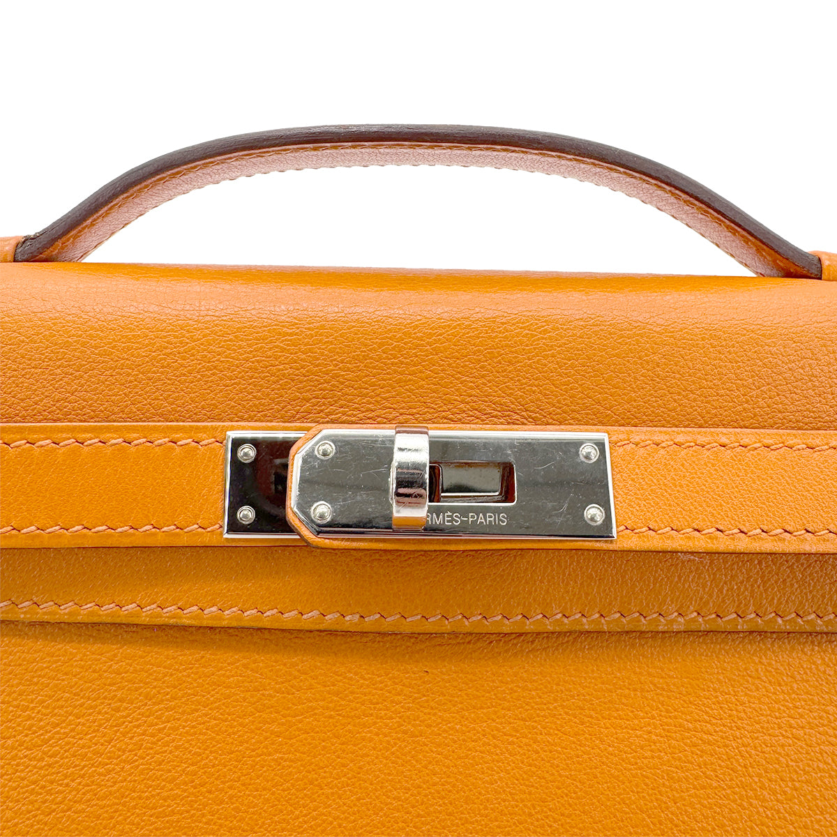 HERMES KELLY CUT ORANGE EVERCOLOR HAND BAG □K SHW 90269588