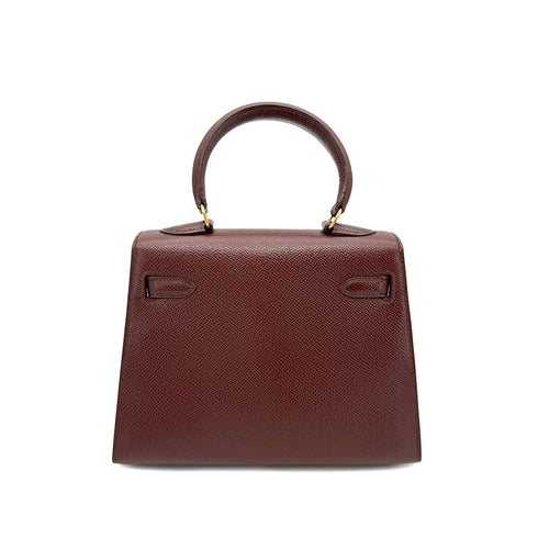 HERMES MINI KELLY 20 SELLIER BROWN COUCHEVEL SHOULDER BAG 〇V GHW 90269597 - PURPOSE