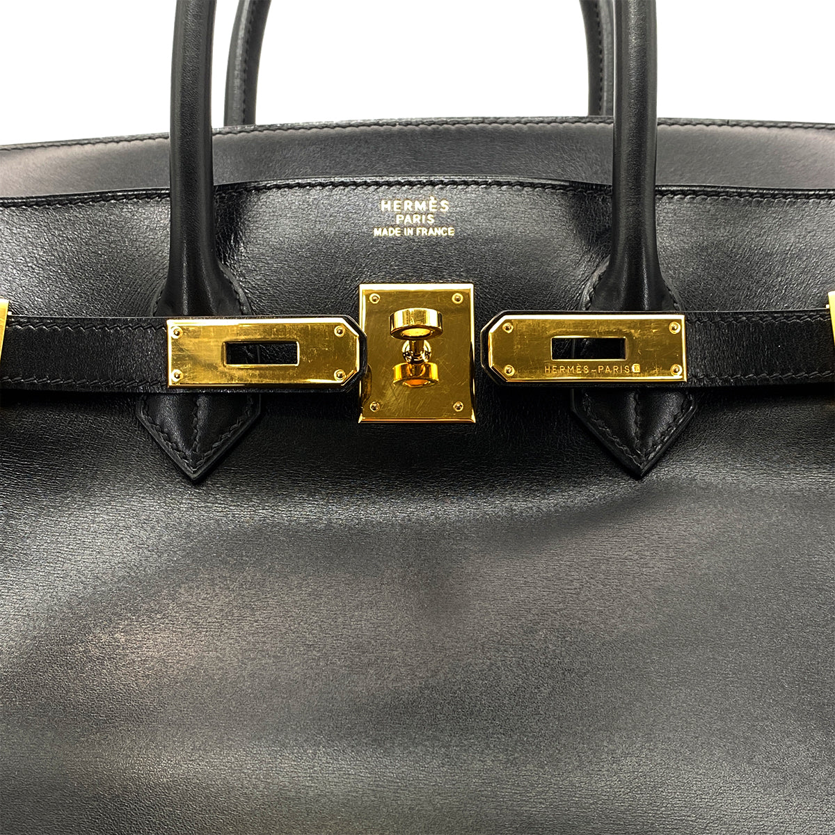 HERMES BIRKIN 35 BLACK BOX CALF HAND BAG □C GHW 90269598