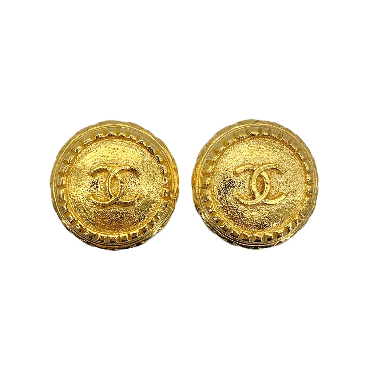 CHANEL VINTAGE EARRINGS CIRCLE COCOMARK ACCESSORY 90269637