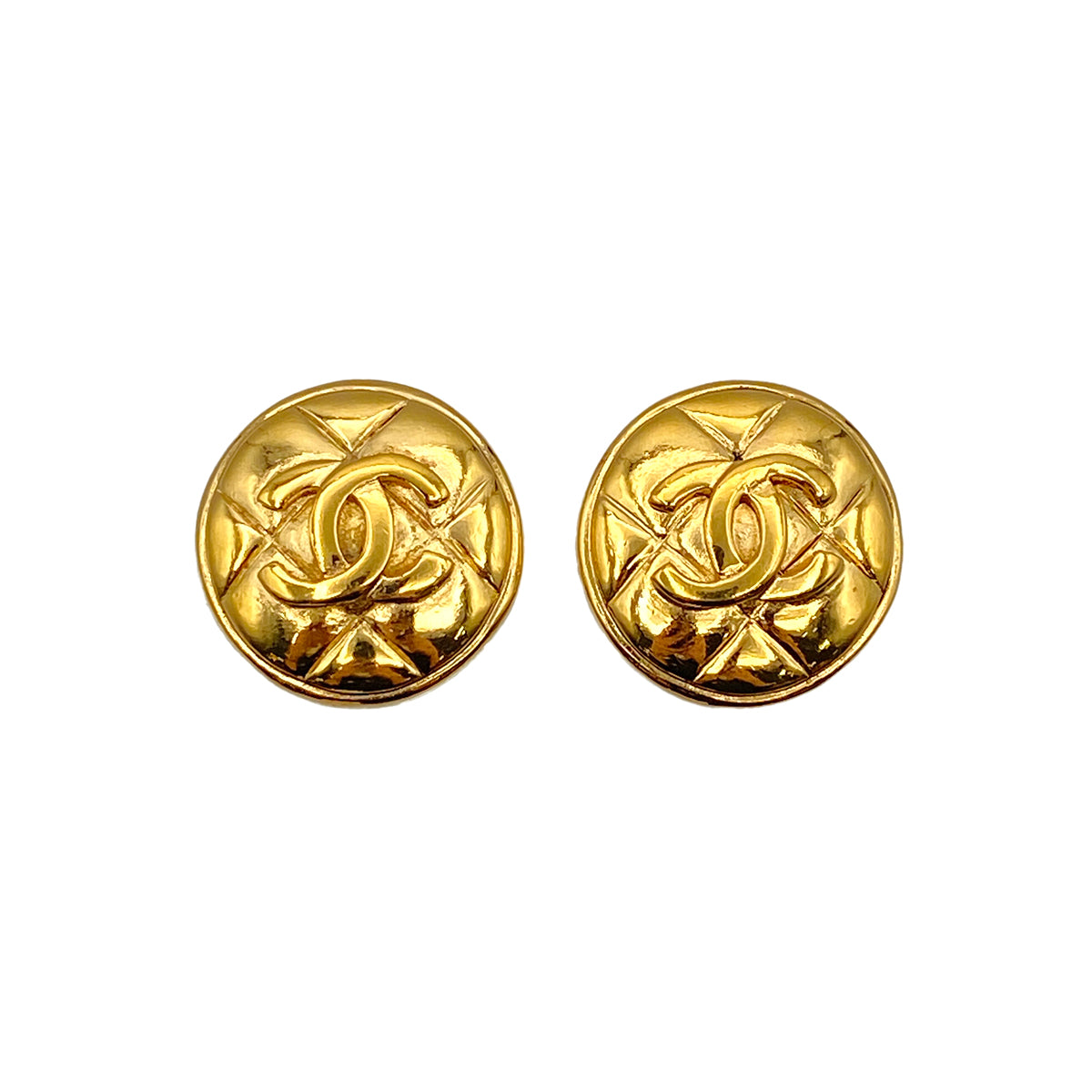 CHANEL VINTAGE EARRINGS ROUND COCOMARK ACCESSORY 90269639