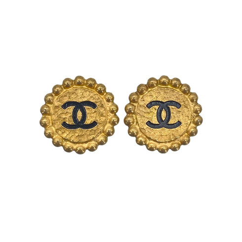 CHANEL VINTAGE EARRINGS ROUND COCOMARK ACCESSORY 94P 90269655