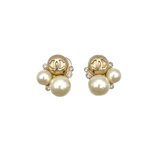CHANEL EARRINGS FAUX PEARL COCOMARK ACCESSORY 04A 90269661