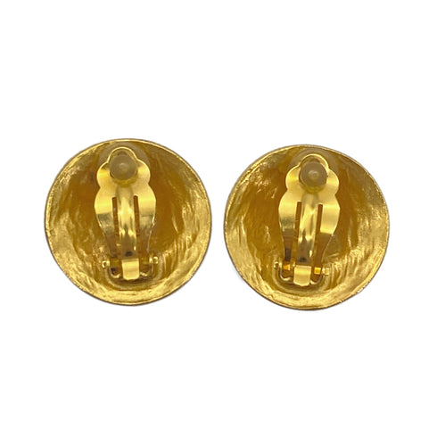 CHANEL VINTAGE EARRINGS ROUND COCOMARK GOLD ACCESSORY 96A 90269663 - PURPOSE