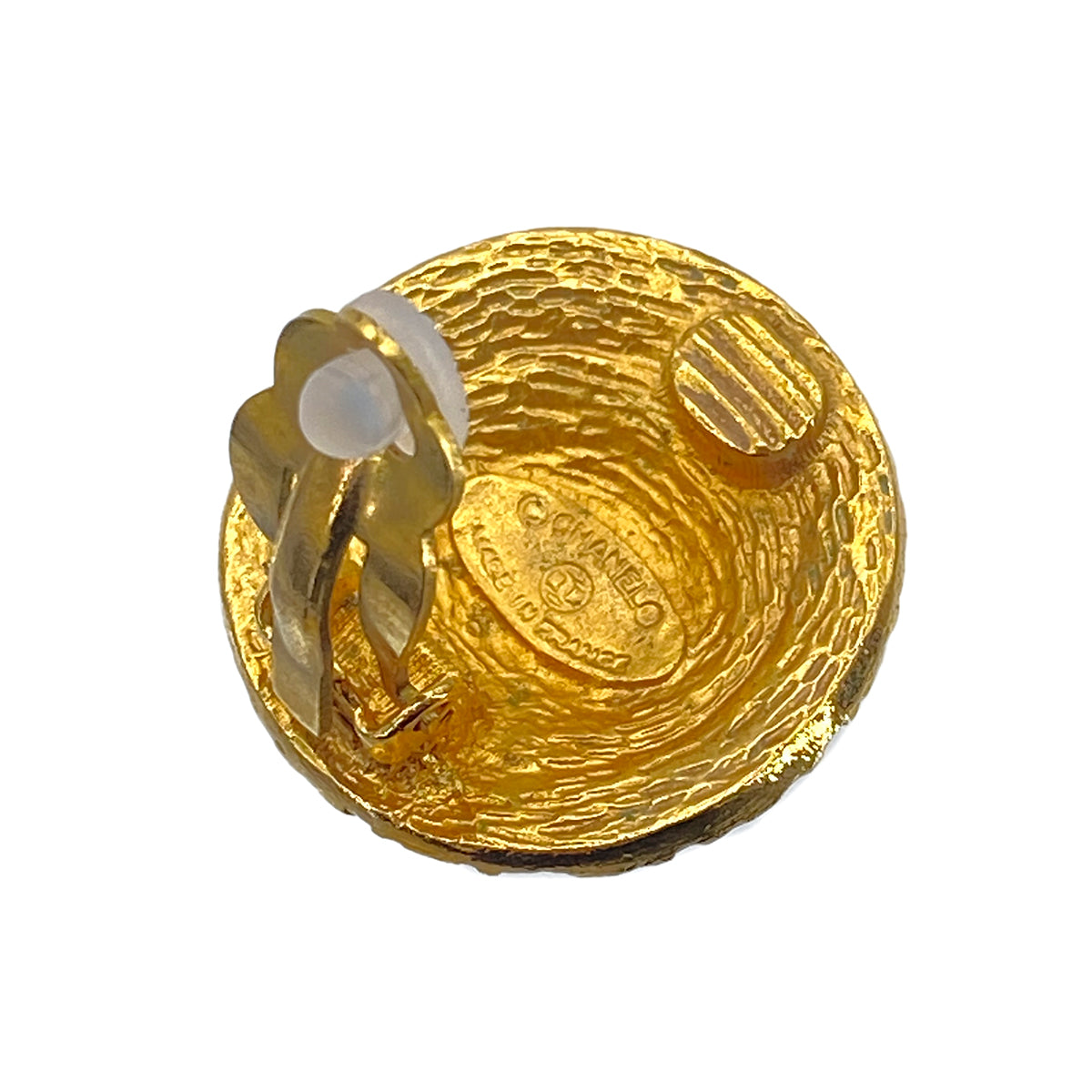 CHANEL VINTAGE EARRINGS ROUND COCOMARK GOLD ACCESSORY 90269667
