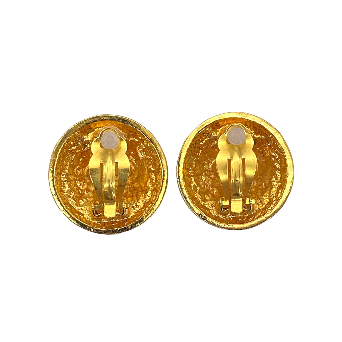 CHANEL VINTAGE EARRINGS ROUND COCOMARK GOLD ACCESSORY 90269676