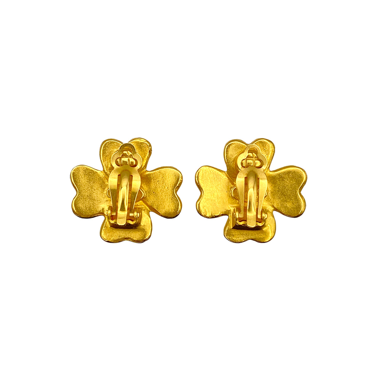 CHANEL VINTAGE EARRINGS COCOMARK CLOVER ACCESSORY 95P 90269683