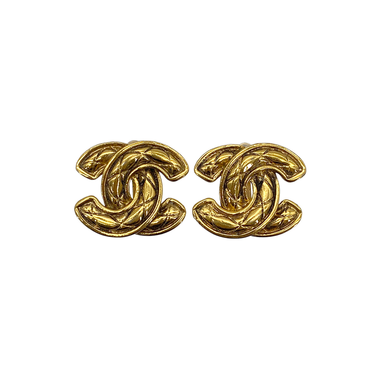 CHANEL VINTAGE EARRINGS MATELASSE COCOMARK ACCESSORY 90269687