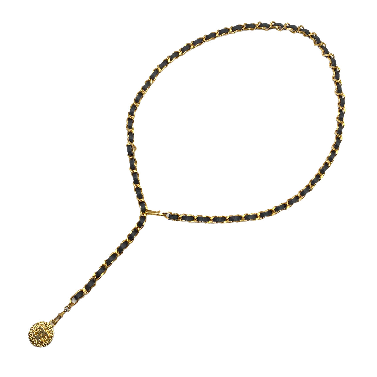 CHANEL VINTAGE CHAIN BELT LEATHER COCOMARK ACCESSORY 90269695