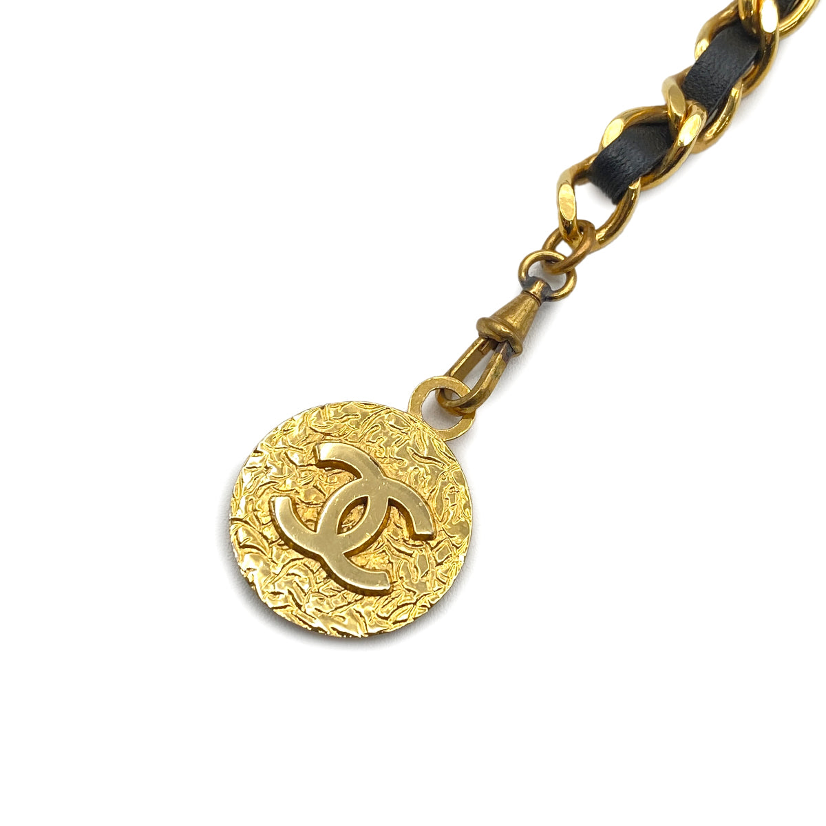 CHANEL VINTAGE CHAIN BELT LEATHER COCOMARK ACCESSORY 90269695