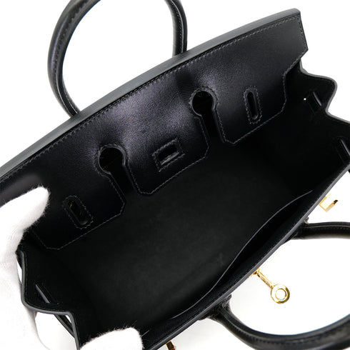 HERMES BIRKIN 25 SELLIER BLACK BOX CALF HAND BAG U GHW 90302850 - PURPOSE