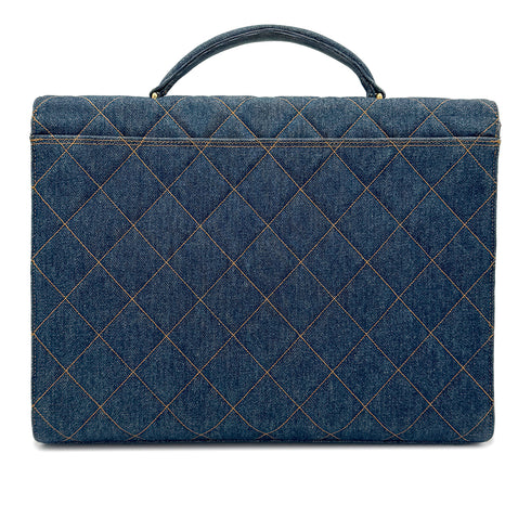 CHANEL VINTAGE MATELASSE BUSINESS BAG BLUE DENIM 90269838 - PURPOSE