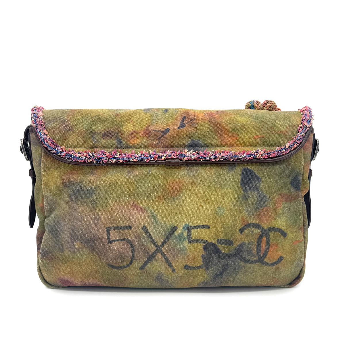 CHANEL EMBROIDERY GRAFFITI SHOULDER MESSENGER BAG CANVAS 90269840