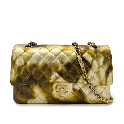 CHANEL CLASSIC DOUBLE FLAP MEDIUM CHAIN SHOULDER BAG METALLIC GOLD 90269841 - PURPOSE