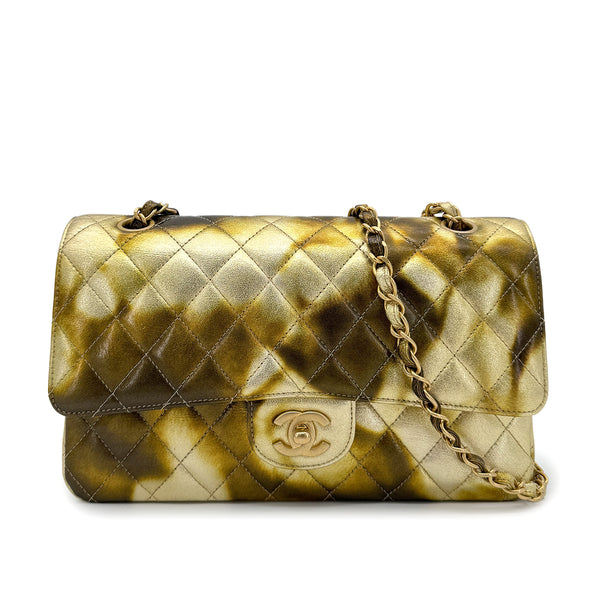 CHANEL CLASSIC DOUBLE FLAP MEDIUM CHAIN SHOULDER BAG METALLIC GOLD 90269841 - PURPOSE