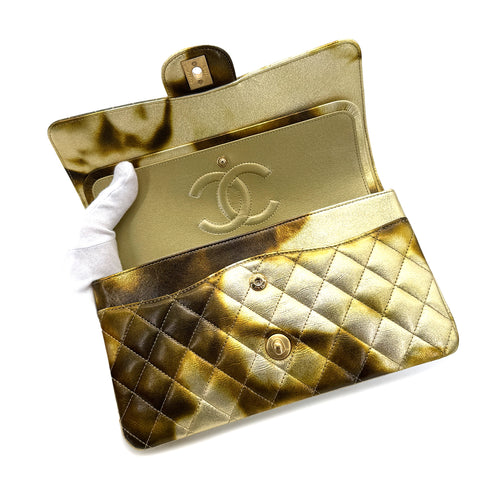 CHANEL CLASSIC DOUBLE FLAP MEDIUM CHAIN SHOULDER BAG METALLIC GOLD 90269841 - PURPOSE