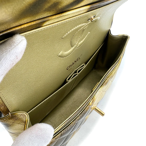 CHANEL CLASSIC DOUBLE FLAP MEDIUM CHAIN SHOULDER BAG METALLIC GOLD 90269841 - PURPOSE