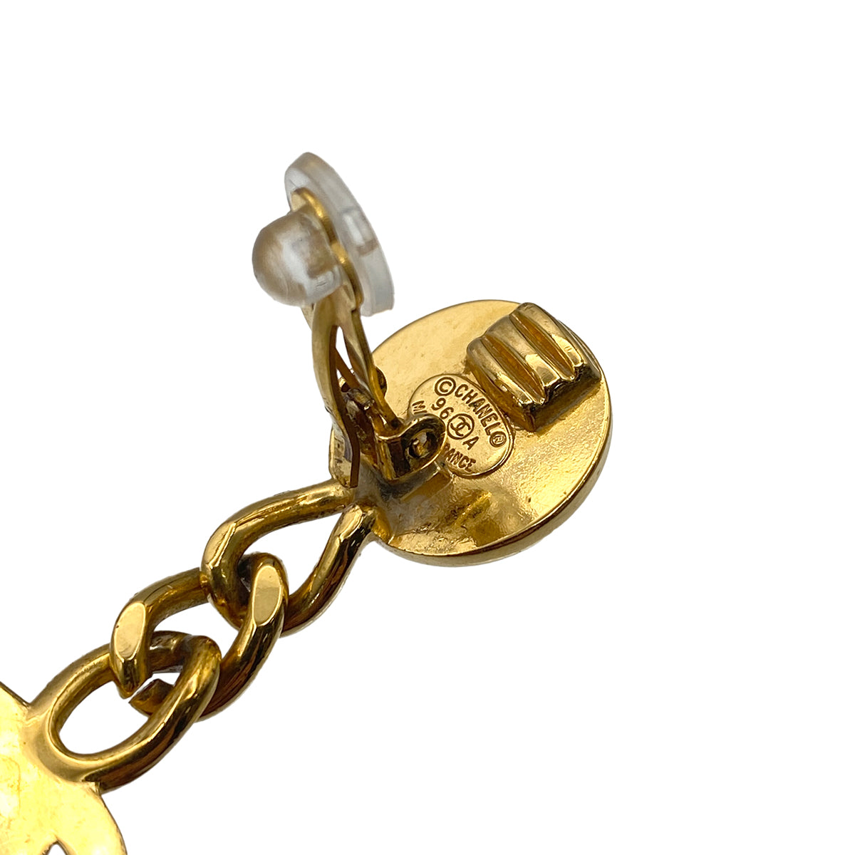 CHANEL VINTAGE EARRINGS TURN LOCK SWING ACCESSORY 96A 90269857