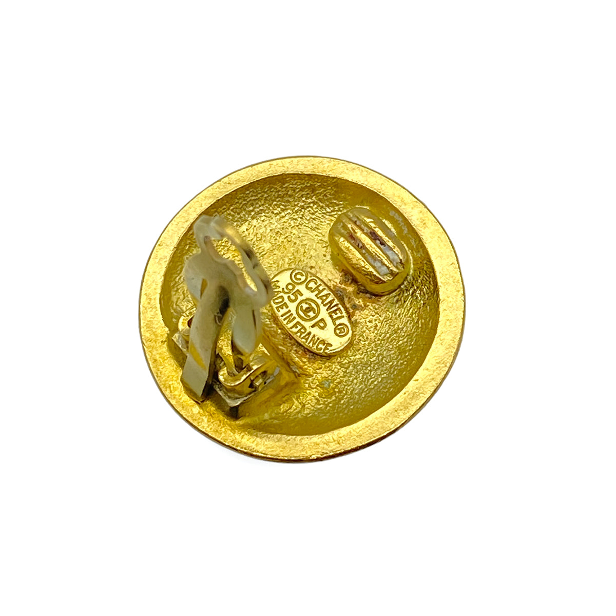 CHANEL VINTAGE EARRINGS ROUND COCOMARK ACCESSORY 95P 90269863