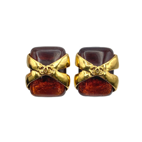 CHANEL VINTAGE EARRINGS COCOMARK COLOR STONE ACCESSORY 94P 90269864 - PURPOSE