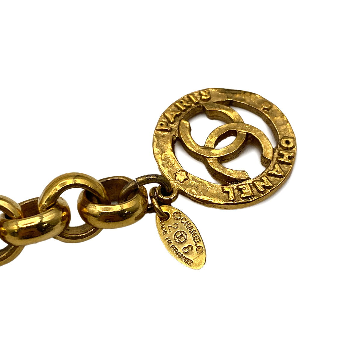 CHANEL VINTAGE CHAIN BELT COCOMARK GOLD ACCESSORY 28 90269879