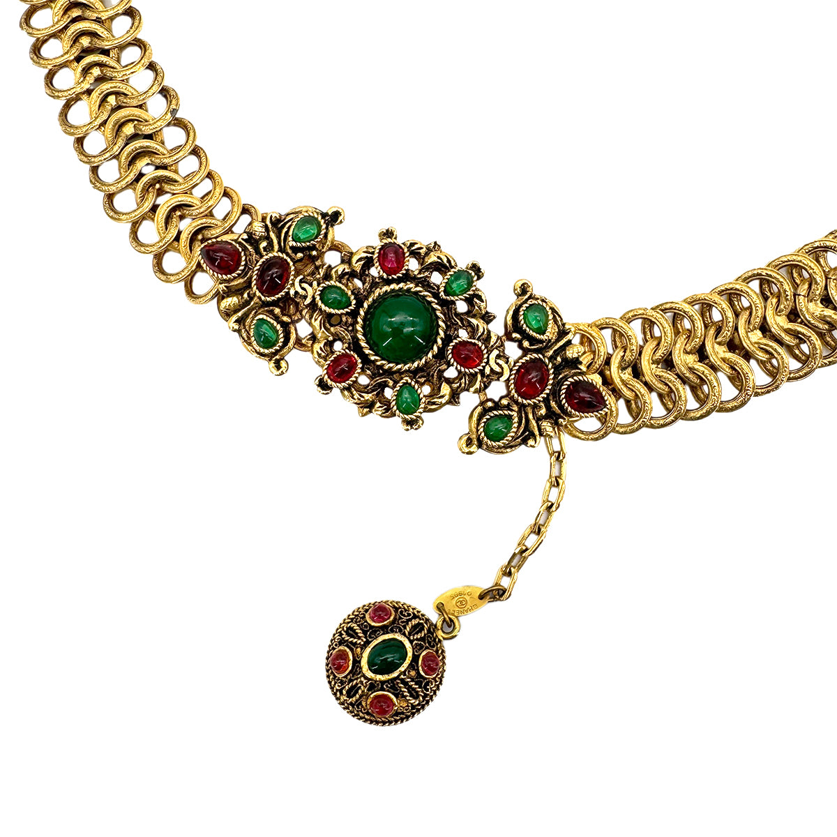 CHANEL VINTAGE CHAIN BELT GRIPOIX ACCESSORY 90269889