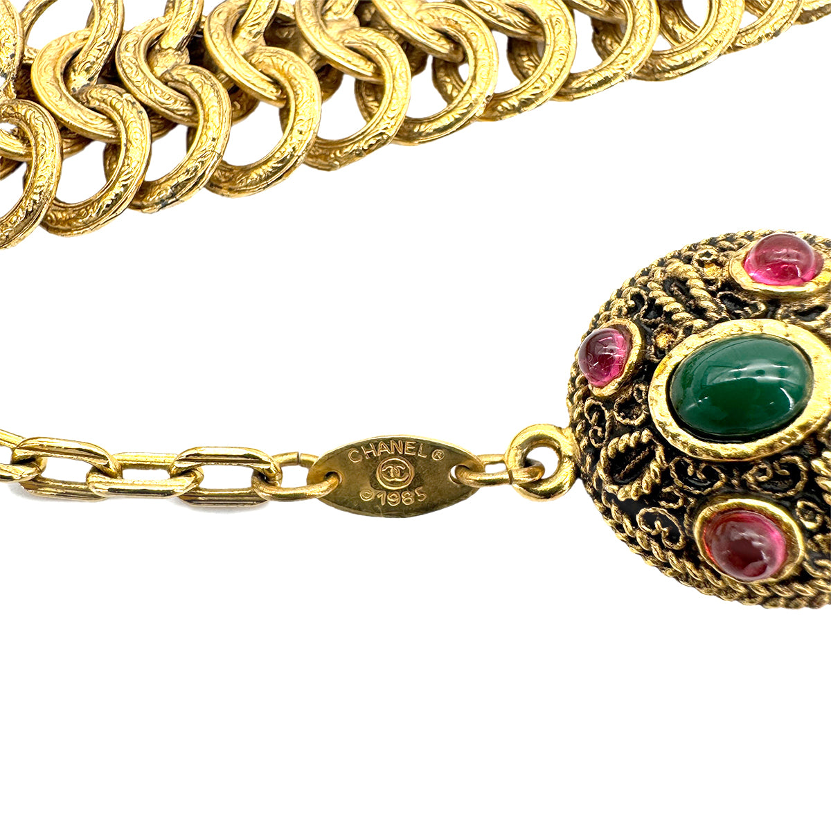 CHANEL VINTAGE CHAIN BELT GRIPOIX ACCESSORY 90269889