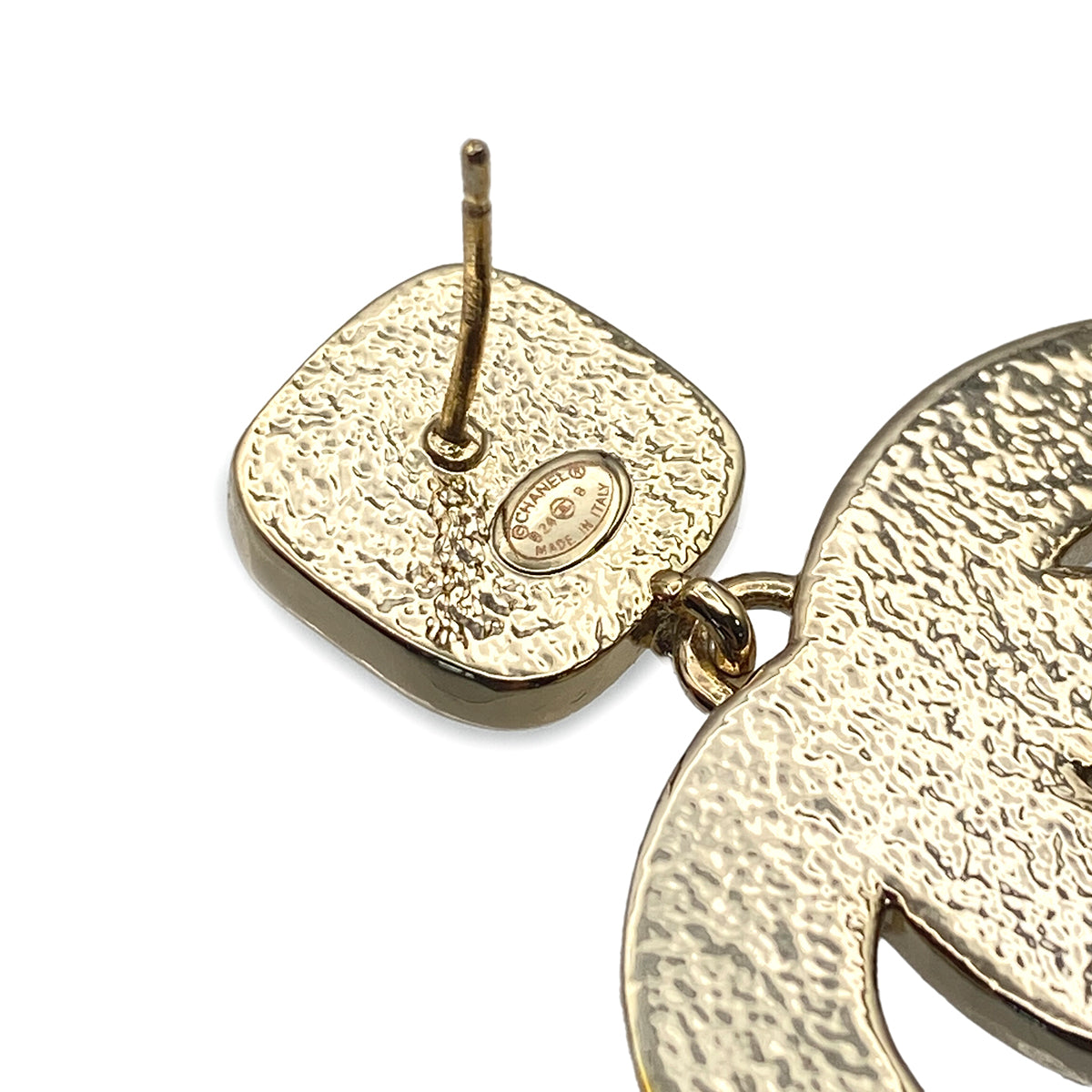 CHANEL EARRINGS SWING COCO MARK BLUE ACCESSORY B24B 90269902